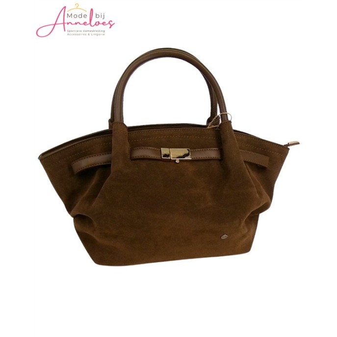 I'm Dutch Handtas suedine London 508 licht bruin
